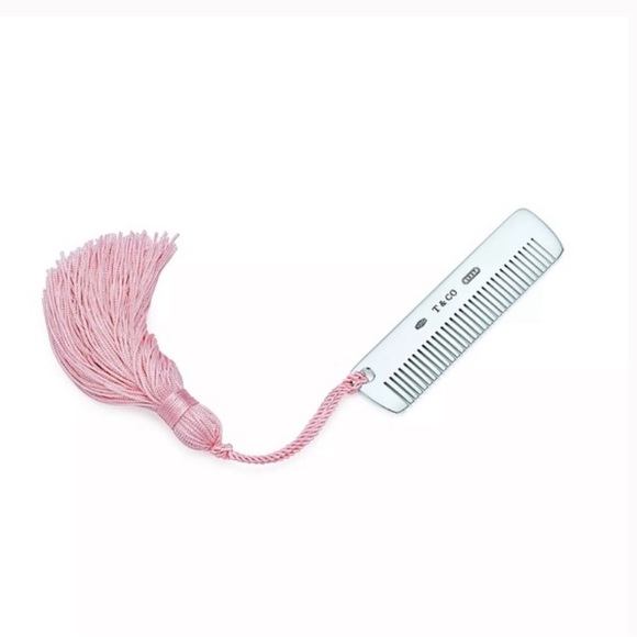 Tiffany & Co. Sterling silver baby comb with pink & blue tassel - Picture 11 of 12